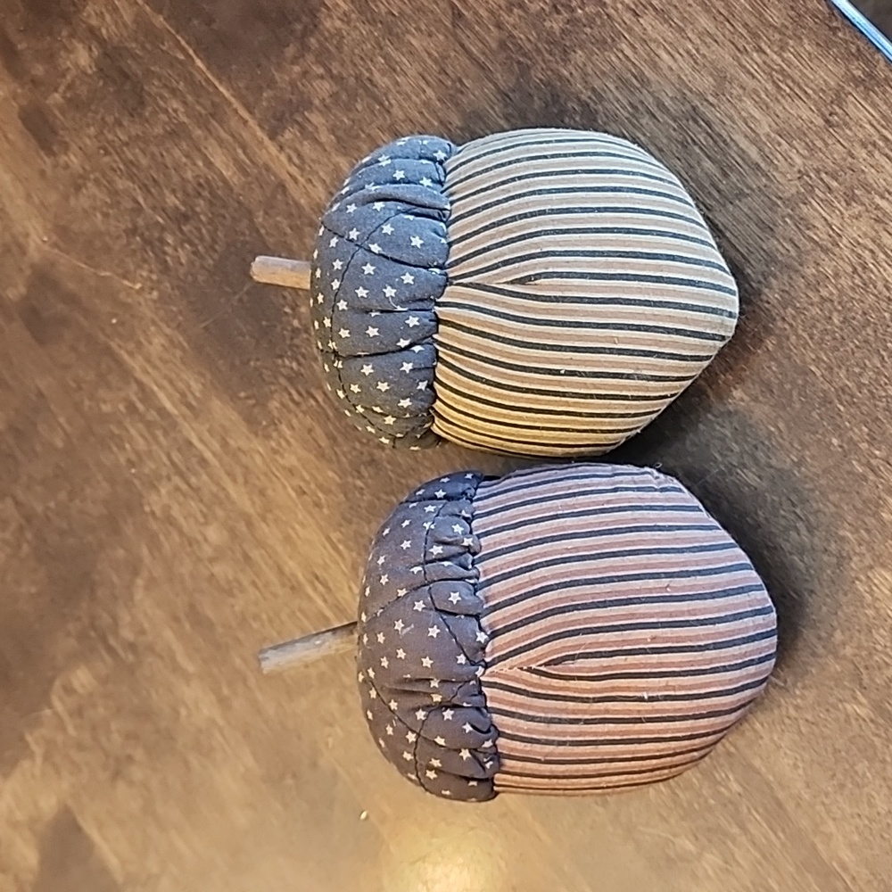 2 Acorn fabric Primitive bowl fillers
